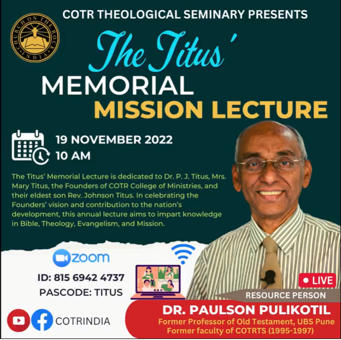 The Titus Memorial Mission Lecture